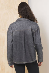 Denim Fleece Shacket | Vintage Havana Black Washed Denim