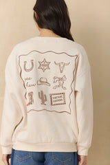 Ultra Fleece Crew with Embroidery | Vintage Havana Coconut Lucky