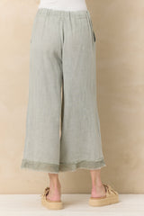 Drapey Linen Flowy Pant | Vintage Havana Sage