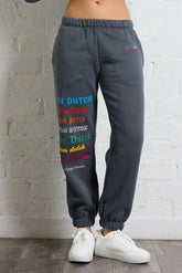 Von Dutch Jogger with Multi Print | Vintage Havana Washed Black