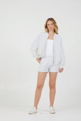 Grey Icicle Essential Fleece Zip Up Bomber | Vintage Havana Grey Icicle