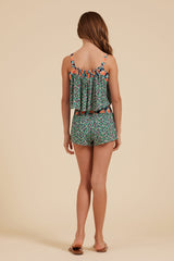 Teal Dual Floral Flowy Tank | Vintage Havana Teal Dual Floral