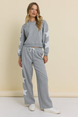 Reverse Terry Crew with Star Applique | Vintage Havana