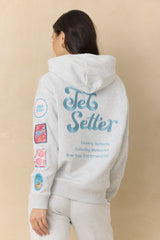 Ultra Fleece Hoodie with Patches and "Jet Setter" Embroidery | Vintage Havana