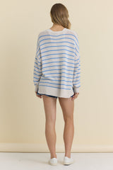 Purl Knit Stripe Sweater with Anchor | Vintage Havana