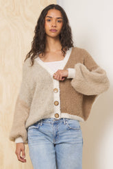 Color Block Cardigan | Vintage Havana Neutral