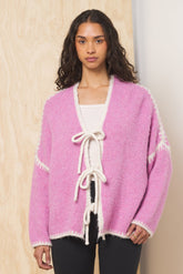 Tie Front Cardigan | Vintage Havana Pink