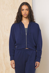 Cloud Fleece Crop Zip Up | Vintage Havana Collegiate Navy