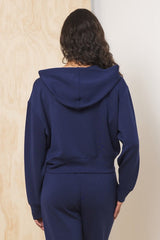 Cloud Fleece Crop Zip Up | Vintage Havana Collegiate Navy