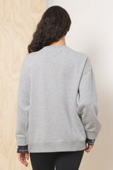 Apres Applique French Terry Crewneck | Vintage Havana Moon Grey w/ Midnight Plaid