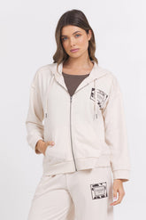Suede Terry Zip Up | Vintage Havana Coconut