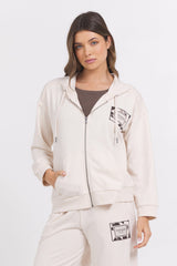 Suede Terry Zip Up | Vintage Havana Coconut