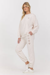 Embroidered French Terry Crew | Vintage Havana Coconut w/ Multi