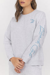 Embroidered Garment Dye Crew | Vintage Havana Spring Grey Blue