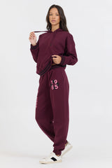 Cabernet W/ Rose Printed Heavy Surf Wash Hoodie | Vintage Havana Cabernet