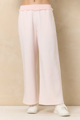 Vintage Fleece Wide Leg Pants with Rib | Vintage Havana Pink Hibiscus