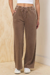 Garment Dye Wide Leg Pant | Vintage Havana Coffee