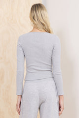 Seamless Long Sleeve Henley | Vintage Havana Heather Grey
