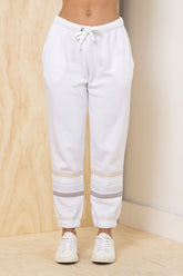 Stripe Burnout Fleece Jogger | Vintage Havana Winter Whites