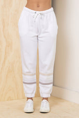 Stripe Burnout Fleece Jogger | Vintage Havana Winter Whites