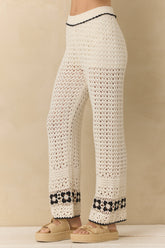 Crochet Floral Wide Leg Pants | Vintage Havana