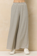 Striped French Terry Cloth Wide Leg Pant | Vintage Havana