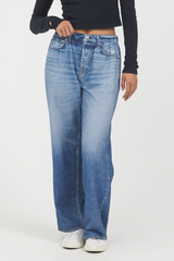 Denim Fleece Wide Leg Pant | Vintage Havana Medium Denim