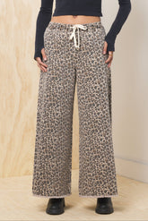Stretch Denim Wide Leg Pant | Vintage Havana Leopard