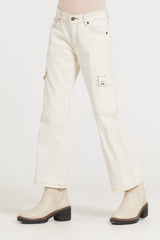 Kids Cream Cargo Jean | Vintage Havana Cream