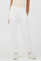 White Essentials Fleece Joggers | Vintage Havana White