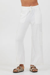 White Cord Terry Cargo Pants | Vintage Havana White