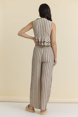 Novelty Knit Front Tie Top | Vintage Havana
