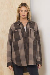 Oversized Flannel Button Down | Vintage Havana Cedarwood Plaid
