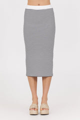 Striped Knit Skirt | Vintage Havana Ivory/Black