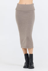 Stone Grey Knit Midi Skirt | Vintage Havana Grey