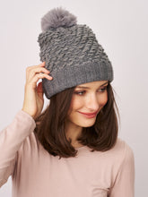 TURN UP POMPOM HAT - GREY | Vintage Havana Grey