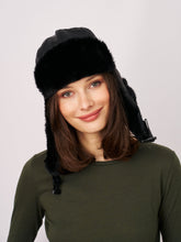 FUR TRAPPER HAT - BLACK | Vintage Havana Black