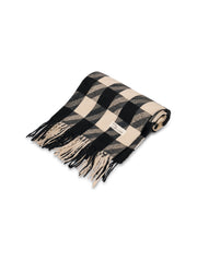 HOUNDSTOOTH TASSEL SCARF - BLACK | Vintage Havana Black