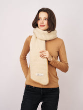BLANKET STITCH KNIT SCARF - IVORY/WHEAT | Vintage Havana Ivory/Wheat