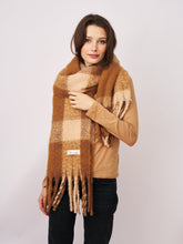 CHECK TASSEL SCARF - TAN | Vintage Havana Tan