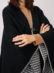WHIPSTITCH RUANA - BLACK/IVORY | Vintage Havana Black/Ivory
