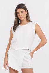 Egg Shell Cloud Cut Off Tank | Vintage Havana Egg Shell
