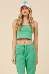 Surf Green Solid Burnout Fleece Tank | Vintage Havana Surf Green