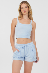 Powder Blue Cord Terry Tank | Vintage Havana Powder Blue