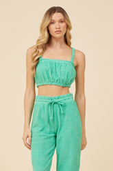 Surf Green Corded Terry Cropped Tank | Vintage Havana Surf Green