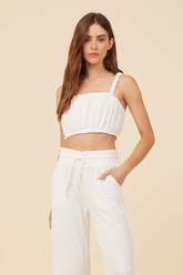 Warm White Corded Terry Cropped Tank | Vintage Havana Warm White