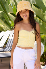 Kids Textured Seamless Tube Top | Vintage Havana Black