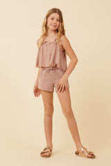 Washed Mauve Texture Flowy Tank | Vintage Havana Washed Mauve