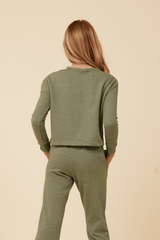 Distressed Neckline Crewneck | Vintage Havana SAGE