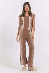 Striped Sweater Tank | Vintage Havana Mocha Latte Stripe